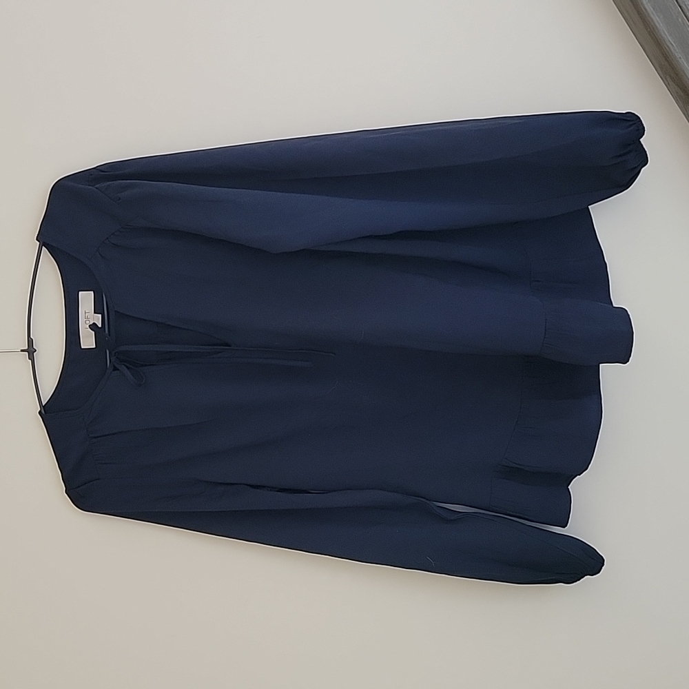 Ann Taylor Long Puff Sleeve Blouse